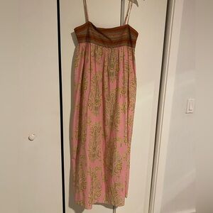 Elegant Pink and Orange Maxi Dress